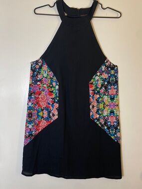 Black Floral Panel Dress